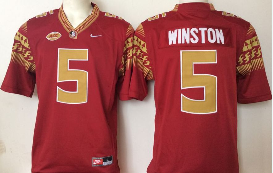 Men Florida State Seminoles FSU 5 Winston Red Nike 2025 NCAA Jersey